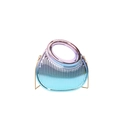 Asymmetric acrylic evening clutch with pink to blue gradient and gold chain strap - Gradient Blue