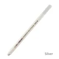 Silver metallic marker pen with hexagonal white barrel and precision nib for DIY art - Single Piece / Silver