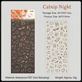 Αυτοκόλλητα PET Catnip Night με χρυσή μεταλλοτυπία και χαριτωμένα σχέδια γάτας - Catnip Night