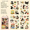 Adorable PET cat and animal stickers set featuring vibrant garden themed illustrations - Vibrant World