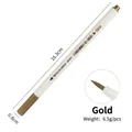 Golden metallic brush marker pen for calligraphy with detailed soft brush tip view - Gold