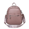 Zaino in ecopelle rosa cipria goffrato a quadri con dettagli in metallo argento - Taro Viola (3009)