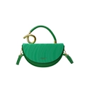 Chic green semi-circular box bag with wavy texture and gold metal accents - Green