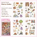 Stardust Journal waterproof PET fantasy themed stickers set with magic cat and crystal patterns - Stardust Codex