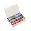 Rainbow washi tape set with 30 rolls in gradient colors and branded white storage box - 60 Rolls Per Box
