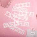 Creative weather theme stencil for scrapbooking and drawing in white flexible plastic - Sunrise and Sunset