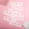 Pink cartoon character hollow drawing templates for DIY journaling and scrapbooking - Little Girl