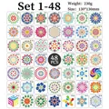Lot de 48 pochoirs mandala, modèles de peinture en plastique 13x13cm pour art créatif DIY - Ensemble n° 1-48