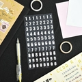 Silberne Laser-Glitzer-Zahlenaufkleber Set mit 1-9 für DIY Bastelarbeiten und Planer - Silberne Zahlen