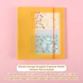 Transparente orangefarbene Sammelmappe mit rotem Gummiband für 100 Fotos, 18x16,4cm - Lebendiges Orange