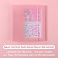Sakura-rosa Fotoalbum mit 25 Seiten für 100 Fotos, mit elastischem Verschlussband - Kirschblütenrosa