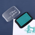 Teal pigment ink stamp pad for DIY crafts with a clear lid and black plastic base - Retro Bronze