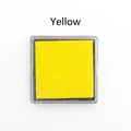 Square yellow ink pad for children's finger painting in a clear plastic case - Yellow