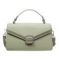 Bolso bandolera verde claro rectangular con solapa en V y correa ajustable - Verde