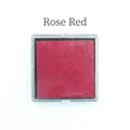 Rose red washable finger paint ink pad for toddlers with a square black base and clear lid - Rose Red