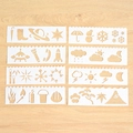 8-piece set of white plastic stencils with nature and outdoor adventure hollow designs - Weather Pattern