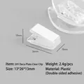 Clip de plástico transparente DIY con adhesivo para diario, tamaño 13x26x13mm - Adhesivo de doble cara