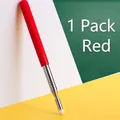 Retractable stainless steel teaching pointer with red handle and white felt tip 1 pack - Plain Style / Red