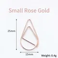 Minimalist rose gold water drop paper clip, 25mm metal bookmark for office decor - 50 Pieces / Rose Gold Small