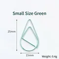 Small green water-drop shaped paperclip bookmark in size 25mm by 15mm for office use - Small Blue-Green