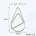 Silver water drop paperclip large size 33x20mm minimalist metal bookmark stationery - Large Silver