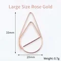 Large rose gold water drop shaped paperclip minimalist metal bookmark stationery - Large Rose Gold