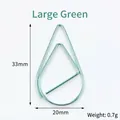 Water drop shape paper clip in large green size, 33mm metal decorative bookmark - Large Cyan/Teal