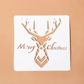 White Christmas reindeer stencil with Merry Christmas lettering for DIY painting - Elk Artistic Lettering Style (No. 2)