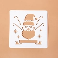 Pochoir Père Noël réutilisable pour peinture DIY et scrapbooking sur fond orange chaud - Style Père Noël (N° 5)