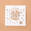 Pochoir de Noël avec texte Merry Christmas et motifs de flocons et de cœurs - Style de Texte de Bonnet de Noël N° 9