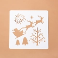 Pochoir de Noël blanc avec renne et traîneau pour dessin DIY et loisirs créatifs - Style Renne et Traîneau (N° 12)