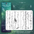 Adesivi musicali in PET laser Lingdie Moon Dance con 10 motivi di note musicali - Musica da sogno (30 fogli)