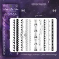 Adesivi in pizzo PET laser Lingdie Moon Dance con 10 motivi bianchi e neri per scrapbooking - Pizzo per ragazza (30 fogli)