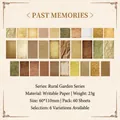 60 hojas de papel vintage para scrapbooking tema jardín en tonos tierra con patrones - Recuerdos del pasado