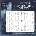 Laser-PET-Aufkleber mit Silbergalaxie-Kettenmotiven für kreatives Journaling - Perlen Galaxie (30 Blatt)