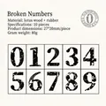 Retro broken style wood rubber number stamps set of 10 for journal decoration - Numbers