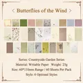 Pegatinas de papelería retro tema jardín rural hechas de 60 hojas de papel escrito - Amor De Mariposa
