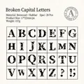 28pcs set of uppercase letters wooden stamps with vintage distressed style and rubber base - Uppercase Letters