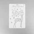 White Christmas reindeer and snowflake stencil template with Merry Christmas text pattern - Christmas Reindeer (8)