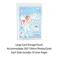 Clear photo card binder refill sleeve for 205x130mm cards with 4-grid punched design - Single Pocket Style / Ten Inner Pages