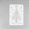 White PET Christmas tree stencil for DIY scrapbooking with Merry Christmas lettering - Christmas Tree (12)