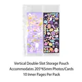 Vertical 2-pocket transparent inner page for cards, pack of 10, fits 205x65mm photos - Vertical Double Pocket Style / Ten Inner Pages