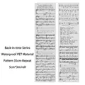 Ruban adhésif musical PET vintage imperméable avec notes et cycle de 35 cm - Musique Classique