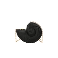 Chic black conch shell shape acrylic bag with golden chain strap for women - Black