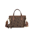 Sac seau marron imprimé avec motif GBCB, poignées et bandoulière amovible large - BO Café