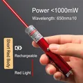 Rechargeable red metal laser pointer for PPT and teaching with 650nm red light beam - Short Style / Red / Rechargeable / Red