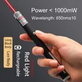 Long black rechargeable laser pointer pen with 650nm red beam for presentations - Long Style / Black / Rechargeable / Red