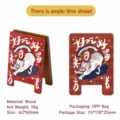 Cute retro cat wooden message holder desk stand for photos and memos in red finish - HAVE A LOT OF TIME