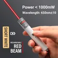 White USB rechargeable laser pointer emitting a bright red beam for presentations - Short Style / White / Rechargeable / Red