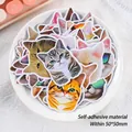 Lot de stickers mignons en forme de têtes de chats assortis pour décoration de cahier - Tête de Chat-50 Pièces